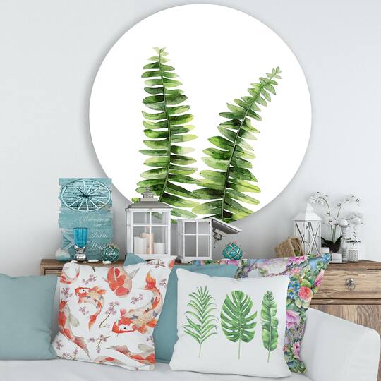 Designart - Fern Plant In Greenbotanical Detail
